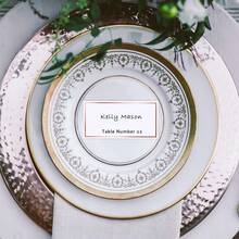 50 Pcs Place Cards 4x2 With Rose Gold Foil Border For Food Buffet Party Name Place Cards For Table Setting Wedding Reception Escort Cards Name Cards For Birthday Dinner - -như trong hình- - Xem 5