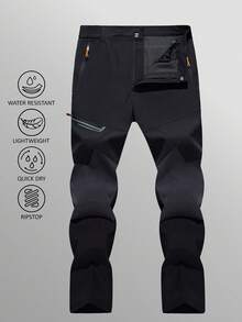 KEFITEVD Men's Water Resistant Hiking Pants All Seasons Quick Dry Working Cargo Pants - Black - View 2