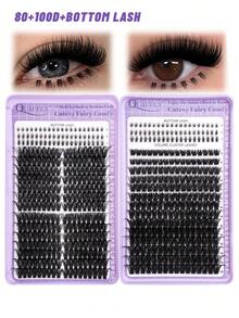 1274Pcs D Curl QUAFFLY Mega Volume Lash Clusters Kit DIY Eyelash Extensions With Bottom Lashes & Spikes, Include Lash Bond&Seal Remover Tweezers Mixed Lengths Individual Lashes Kit - Black - View 14
