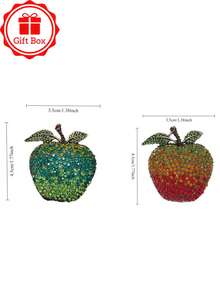 18K镀金经典苹果胸针，附赠礼盒，适合圣诞节、情人节及所有季节佩戴 - 綠色 - 查看 6