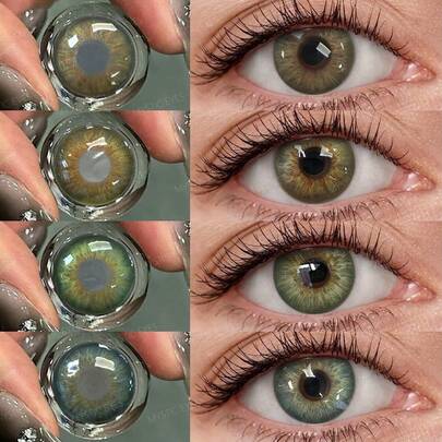 Mystic eyes 1 Pair 14.20mm Mysterious Eye Color Contact Lenses, 40% Water Content, Comfortable & Breathable, Natural Brown, Blue, Green, Suitable For Daily Wear, Parties, Christmas, And Fashion Looks