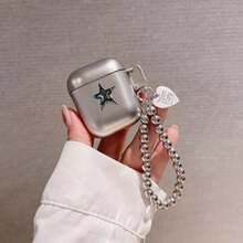 Gradient Star Electroplated Silver Apple Bluetooth Earphone Anti-Drop Protective Case, Suitable For Bluetooth Earphone Case, Scratch-Resistant And Anti-Fall - Silver - View 4
