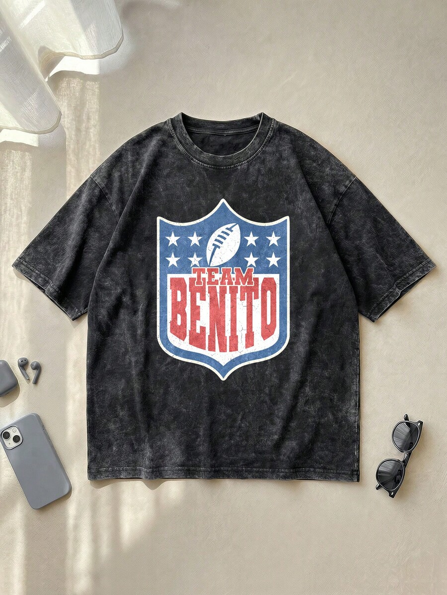 Team Benito Tee Football Style Crewneck Unisex Game Day Shirt Benito Bowl Shirt Benito Football Bad Acid Bunny Merch Bad Acid Bunny Gift Bad Acid Bunny Fan Benito Bowl Tee Benito Antonio Team Benito Halftime Show Shirt Benito Bowl Shirt Game Day Outfit Football Fan Gift - 黑色 - 查看 1