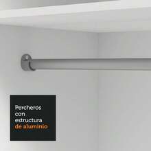 Ropero Closet Madesa Vivare Plus 2 Puertas 1 Espejo Color Blanco y Marrón - Blanco y Marrón - Ver 7