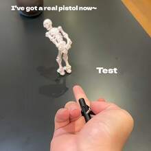 迷你口袋手枪减压玩具，指环减压小工具，派对和礼品射击玩具，有助于缓解焦虑和紧张 - 彩色 - 查看 2
