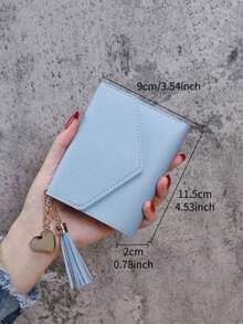 Carteira personalizada em formato de coração com tassel e texto personalizado, porta-cartões feminino, presente para madrinhas, presente para recém-casadas, presente perfeito para namorada, carteira colorida, fofa, charmosa, divertida e kawaii para mulheres, mini carteira, carteira pequena, carteira fofa. - Multicolorido - Ver 3