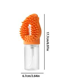 1pc Pet Bathing Brush, Cat Dog Cleaning Massage Brush, One-Button Foaming Bath Brush, 3-In-1 Pet Grooming Tool, Convenient Dog Shampoo Massage Device, Bathing/Massage/Dematting Tool, Small Dog Cleaning Comb. Super Soft Silicone Bristles With Built-In Shampoo Dispenser. Mango-Shaped Bristles, Including Plastic Spray Bottle With Ergonomic Handle, Suitable For Cat Dog Dematting Shower Grooming Bath - Multicolor - View 11