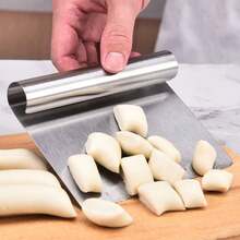 Cortador de masa de acero inoxidable, raspador de banco integrado graduado, espátula manual para pastelería con borde curvado, para rollos de arroz y fideos - Multicolor - Ver 7