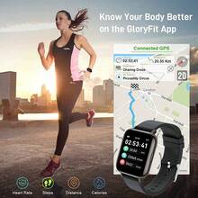 OYIB Sports Smartwatch, 1.69-Inch Touchscreen Display, Supports Message Reminders, With Sleep Monitoring, Exercise Step Counting Functions, Information Reminder Notifications, Compatible With IPhone And Android Phones, Unisex Smart Wristband Fitness Watch, Suitable As A Friend Gift Or Birthday Gift - Black + Blue - View 4