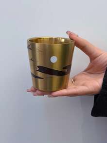 Golden Double Wall Stainless Steel Cup 175ml - Premium Insulated Desert Camel Design Mug | Middle East Style Travel Tumbler | Gift Ramadan Eid - Gold - View 11