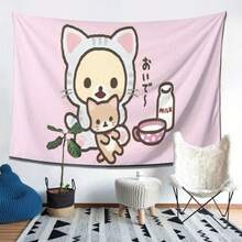 Korilakkuma Printed Tapestry Suitable For Living Room Bedroom Office Home Room Party Decoration Live Streaming Background Fabric - Wrinkle Free, Easy Install, Portable - 1PC - Xem 3