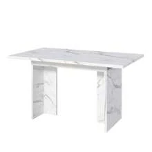 Extendable Dining Table, 140/180*80 Cm, Suitable For 6-8 People, Rectangular Shape, Thickened Tabletop, Simple Style, Table For Dining Room, Kitchen, Living Room - Putih - View 10