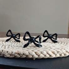 Dark Sweet Girl Exclusive! Black Glossy Bow Pull Handle, Drawer/Jewelry Box Remodeling Atmosphere Handle - A - View 1