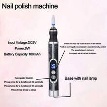 Rechargeable Electric Nail Grinder, Nail Drill Kit, Multi-Function Nail Polisher, USB Rechargeable - Thick Nail Grinding Nail Sanding Machine, 180mAh Lithium Battery Long Lasting, Professional Multi-Speed Electric Nail File, Nail Polishing Care Shaping Tool, Manicure Professional Grinding Tool, Nail Lamp & Grinder 2-In-1, Great Gift For Women, High Quality And Affordable - Nhiều màu - Xem 4