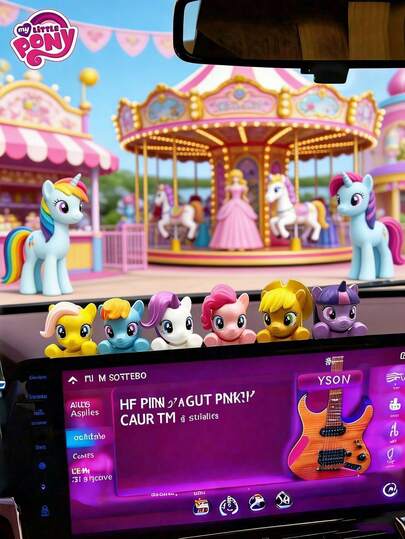 1/3 小马宝莉彩虹小马盲盒可爱卡通人物装饰品，包含 6 个小马，适合装饰手机、电视、电脑、书桌、书架、衣柜、卧室和客厅，是返校季、新年吉祥物和女孩礼物的理想之选。