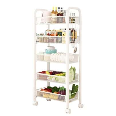 5-Tier Slim Rolling Drawer Storage Cabinet - Heavy-Duty Metal Organizer Cart With Wheels, Portable Utility Shelf For Kitchen, Office, Bathroom - Multi-Functional & Compact Design For Small Spaces