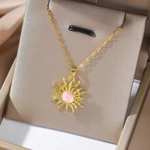 1 Set Exquisite High-End Main Diamond Micro-Inlaid Zirconia Necklace And Earrings Set, Versatile For Daily Commute - Multicolor - View 2