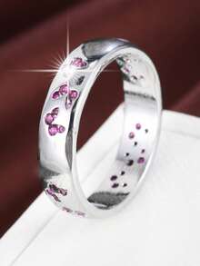 1pc Elegant Butterfly Geometric Design Cubic Zirconia Inlaid Fashion Ring For Women - Multicolor - View 13