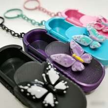 1pc Portable Mini Pill Box, Compact Jewelry Storage Box, Convenient Vitamin Organizer For Work, Travel Medication Container, Waterproof Divided Daily Pill Case, Plastic Medicine Box - Blue - View 4