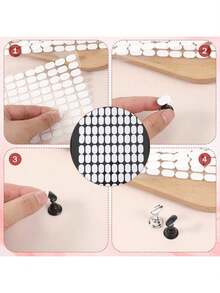 600 PCS False Tip Double Sided Adhesive Tapes, White Pre-Cut Nail Display Strips Press On Adhesive Tabs Nail Art Glue Stickers Nails Art Holder Nails Display Book - 600PCS Double-Sided Adhesive Pad - 查看 6