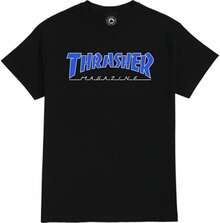Outline Short Sleeve Graphic T Shirt For Men/Women Unisex Streetwear Vintage Skate Culture Cotton Tee - 黑色 - 查看 5