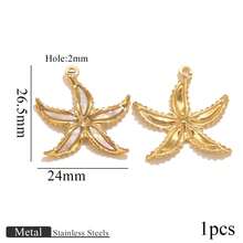 1件不锈钢贝壳、海星、树叶吊坠，海洋沙滩主题饰品，家居手工DIY项链、耳环、手链首饰制作材料 - 吊墜 - 查看 15