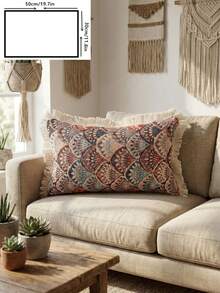1 pieza Funda de almohada de jacquard floral, estilo vintage americano country para decoración de sala de estar y sofá, extraíble y lavable, adecuada para sala de estar, dormitorio, balcón, jardín, exterior, decoración de automóvil (selección de multicolor) - Multicolor - Ver 23