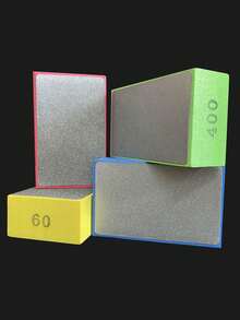 可重复使用的金刚石手抛光垫，60-400目研磨抛光垫，适用于石材、瓷砖、玻璃、陶瓷、木材和金属的边缘打磨和去毛刺，干湿两用。 - 彩色 - 查看 12