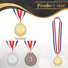 24件套运动奖杯套装，12个迷你塑料奖杯，12枚冠军奖牌 - 足球、篮球比赛奖品，员工表彰礼品 - 彩色 - 查看 4