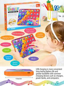 Tableta de simulación multilingüe en inglés para educación temprana, máquina de aprendizaje, entrenamiento de pinyin, dispositivo de lectura musical, juguete educativo para niños - 002 Tablet - Ver 2