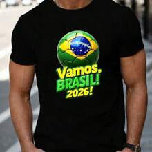 Brazil World Cup T-Shirt And Hoodie - Brasil Soccer Lovers - Inspired - 黑色 - 查看 1