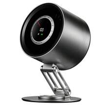 REMAX RS-ZF13數顯渦輪旋轉金屬風扇 雙風筒100檔風速 4000mAh鋰電池 Type-C快充 鋁合金材質 - 鈦灰色 - 查看 1