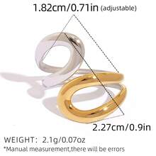 3 Stücke/1 Stück Cut Out geometrischer Ring, 18K vergoldeter Ring, 304 Edelstahlring, Schmuckzubehör, Ring mit hochwertiger Anmutung, die beste Wahl für Feiertagsgeschenke und tägliche Outfits, geeignet für tägliche Zusammenkünfte und Partys, das beste Geschenk für Freundinnen und Ehefrauen - Verschiedenfarbig - Übersicht 9