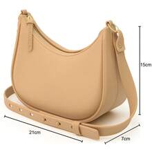 Women's Half-Moon Shoulder Bag Set (Crossbody) + Waterproof Rubberized Wallet - Mostaza Amarilla - Ver 5