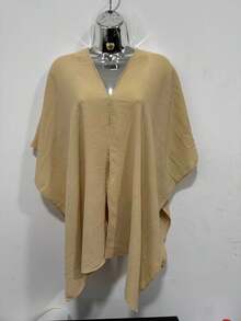 Women's Cropped Cape Blouse, Boho Chic Style, Multi-Way, Summer 2025 - 米1 - 查看 2