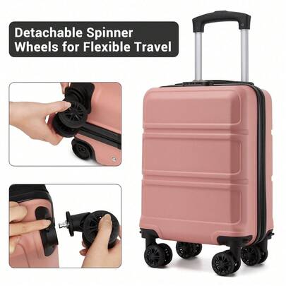 15-Zoll-Kabinenkoffer 40x30x20 Unter-dem-Sitz-Gepäck ABS/PC Hartschale 4 abnehmbare 360°-Drehräder 3-stelliges Schloss Leichtes kleines Reisetrolley für Weihnachts- und Neujahrsurlaub Solo-Reise Wochenend-Städtetrip Geschäftsreise Damen Herren