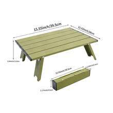 超轻便携铝合金迷你桌，橄榄绿，一秒快速打开露营装备 - 橄欖綠 - 查看 5