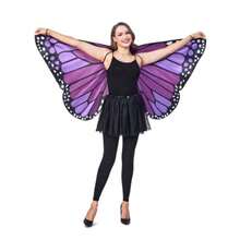 Seasons Butterfly Cape Wings For Women Halloween Costume Adult One Size - Perfect For Themed Parties Cosplay And Festive Events Lightweight And Adjustable Design For Comfortable Wear - -紫色的- - 查看 2