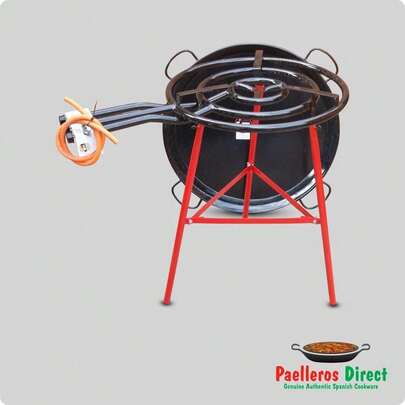 80cm Spanish Enamelled Steel Paella Pan & 60cm Gas Burner Kit / Set