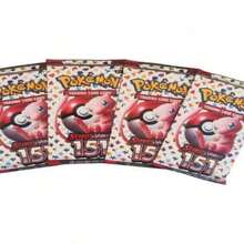 【怀旧复古风】151特别版TCG神秘补充包 - 官方猩红与紫罗兰151扩展包集换式卡牌游戏套装，每包10张卡牌，包含稀有全息卡，收录全部151张卡牌，高品质卡纸 | 适合TCG爱好者 - 彩色 - 查看 4