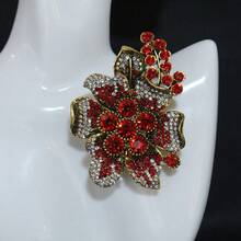 New Retro Rhinestone Flower Brooch Exaggerated Women's Coat Brooch Accessories - O6-2-5472 - 查看 7