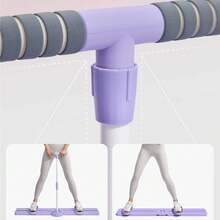 5 In 1 Folding Hip Leg Exerciser Indoor Ski Training Machine, Multifunctional Home Gym Equipment With Tension Rope, Removable Armrests & Phone Holder, Space Saving Design - Purple - View 7