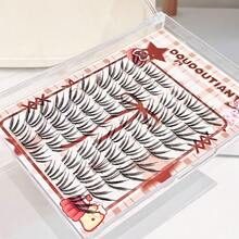 精致法式珊瑚色假睫毛，C型卷翘设计，60簇独立睫毛打造修长眼型。可重复使用，实用百搭，适合日常妆容、新娘妆、舞台妆、角色扮演妆，长度10-14毫米。 - C - 查看 2
