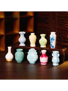 10 món đồ chơi thu nhỏ cho nhà búp bê, bình hoa trang trí cổ điển, đồ nội thất nhà búp bê, phụ kiện nội thất mini tự làm sáng tạo, vật dụng mini để trang trí cảnh quan nhà búp bê, trang trí xe hơi, trang trí bàn làm việc, đồ trang trí mini, trang trí bàn làm việc, trang trí nhà búp bê, trang trí xe hơi, đạo cụ chụp ảnh, quà tặng ngày lễ, quà tặng ngày Valentine, quà tặng lễ Phục sinh (Màu sắc và kiểu dáng ngẫu nhiên) - Nhiều màu - Xem 9