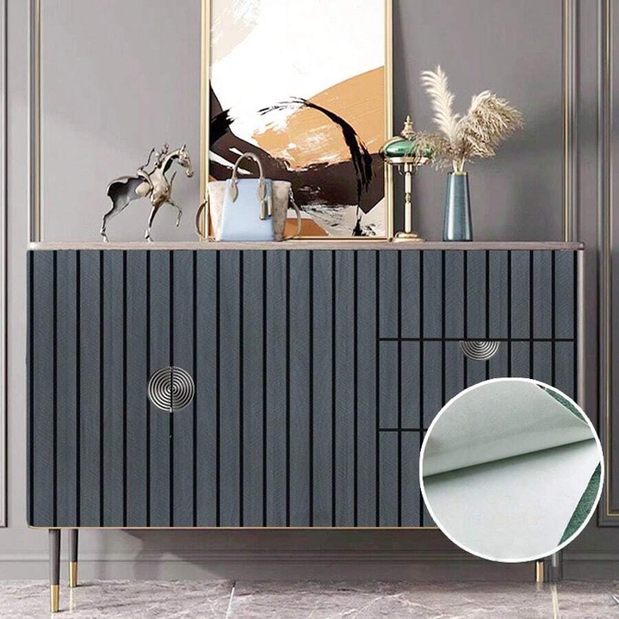 1 Roll Self-Adhesive Dark Gray Herringbone Pattern PVC Contact Paper, Removable Wallpaper For Bedroom, Living Room, Bathroom, Kitchen Countertop, Furniture Renovation, DIY, 17.7inX39.3/118.1/196.8in