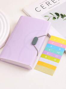 Libro de almacenamiento de placas de estampado de arte de uñas con 13 ranuras, con etiquetas adhesivas a juego, libro de almacenamiento de material de PU rectangular adecuado para el almacenamiento de plantillas de sello y herramientas - Multicolor - Ver 7