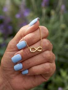 1件装无限符号项链，925纯银镶嵌立方氧化锆，适合各种场合，生日礼物，优雅之选 - 無限符號項鍊 - 查看 3