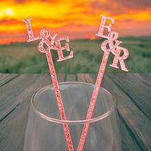 10/30/50pcs Customized Name Stir Sticks, Personalized Acrylic Drink Stirrers, Single Letter Cocktail Stirrers For Wedding & Party - Multicolor - View 6