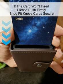 RFID弹出式信用卡夹男士钱包，对折式前袋卡包，短款男士钱包，旅行钱包，兼容苹果Airtag追踪器，Airtag卡夹钱包，男士礼物 - 咖啡棕 - 查看 13