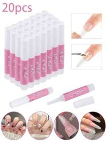 Half-Moon Shaped Professional Nail File - Double-Sided Grey Nail Tool Suitable For Acrylic Nails, Nail Extensions, DIY And Nail Salons, 20pcs/100/180 Grit, Available In 1/5/10/50/100pcs - Light Grey - View 7